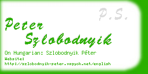 peter szlobodnyik business card